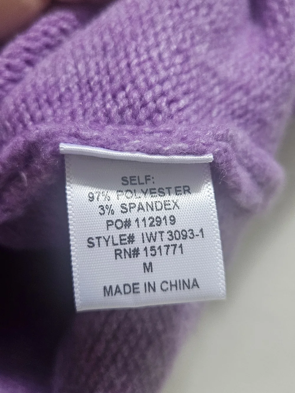 Le Lis Lavender Knit Cropped Baby Tee Sweater Short Sleeve Crewneck Size M